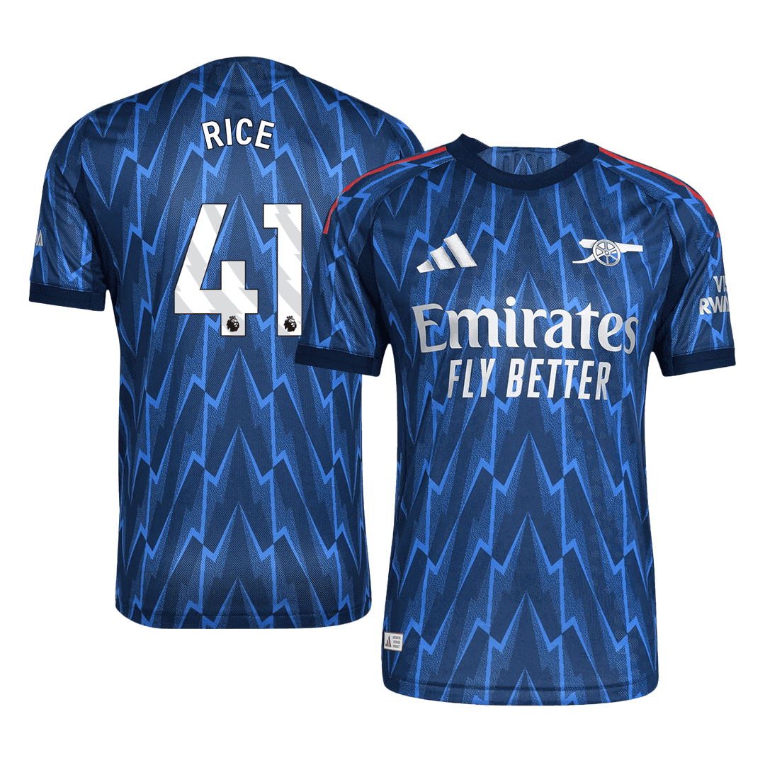 Męska Koszulka Wyjazdowa Arsenal RICE #41 Wersja Piłkarska 2025/26 - Slim Fit