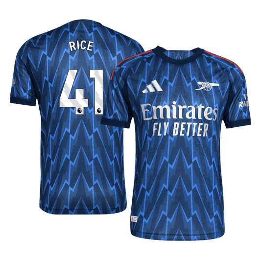 Męska Koszulka Wyjazdowa Arsenal RICE #41 Wersja Piłkarska 2025/26 - Slim Fit