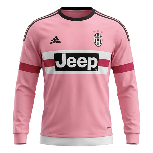 Męska Koszulka Retro Wyjazdowa Juventus 2015/16 z Długim Rękawem