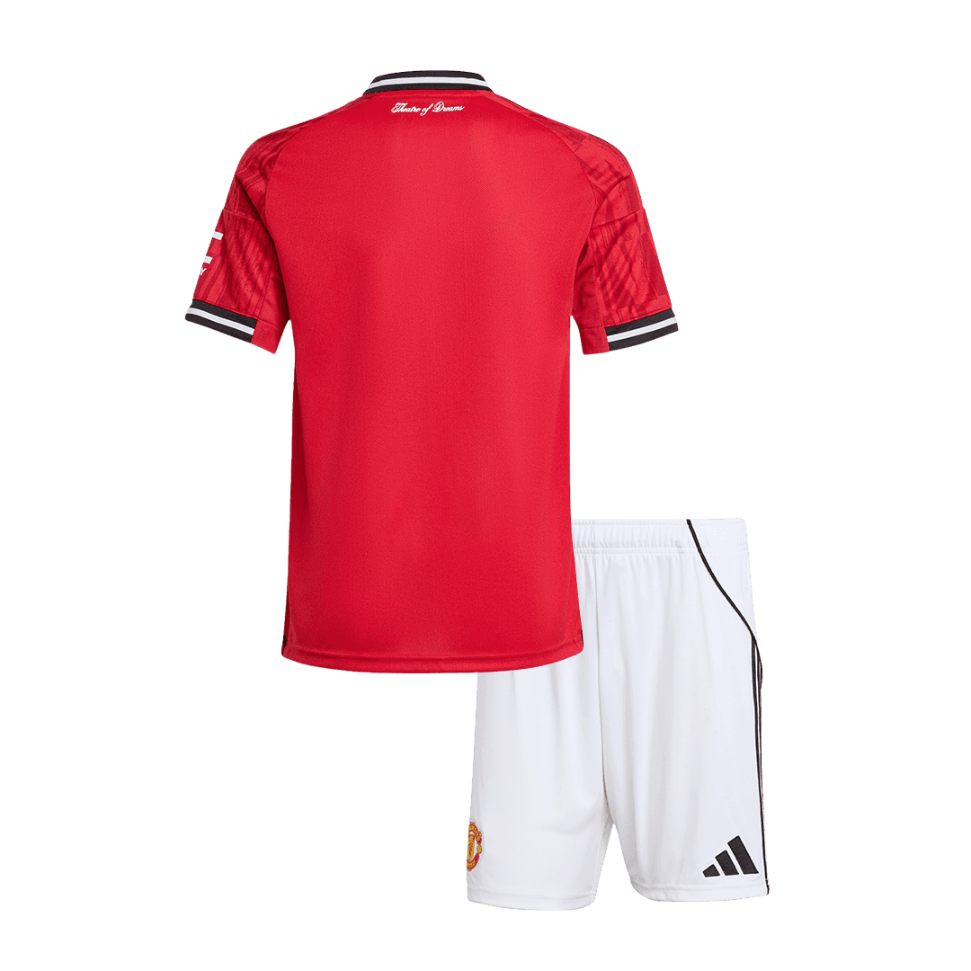 Dziecięcy Zestaw Domowy Manchester United (Koszulka+Spodenki) 2025/26 - Topowe Koszulki Pilkarskie Sklep Internetowy