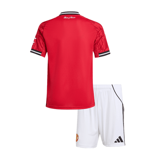 Dziecięcy Zestaw Domowy Manchester United (Koszulka+Spodenki) 2025/26 - Topowe Koszulki Pilkarskie Sklep Internetowy