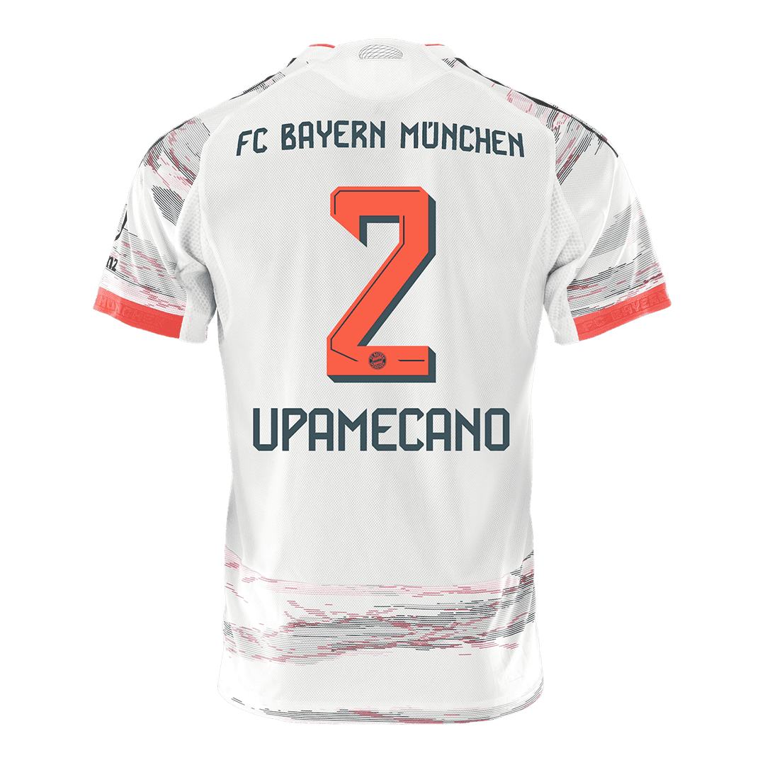 Męska Koszulka Wyjazdowa Bayern Munich UPAMECANO #2 Wersja Piłkarska 2025/26 - Slim Fit - Topowe Koszulki Pilkarskie Sklep Internetowy