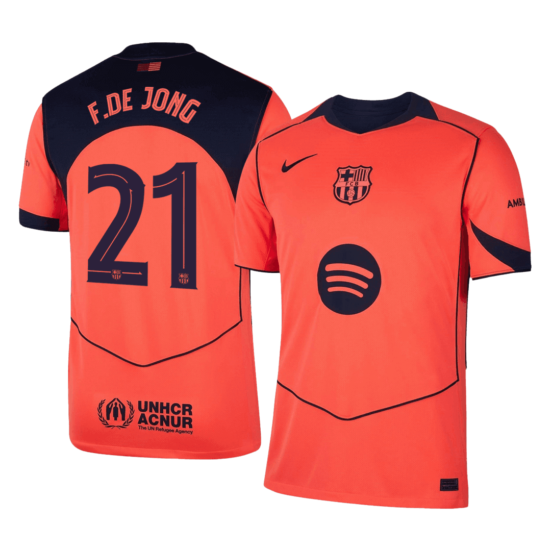 Męska Koszulka Trzecia Wyjazdowa Barcelona F.DE JONG #21 2025/26 - UCL - Topowe Koszulki Pilkarskie Sklep Internetowy