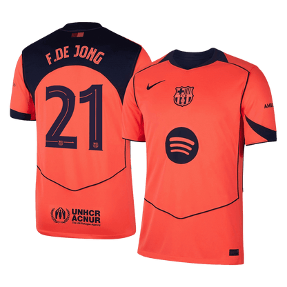Męska Koszulka Trzecia Wyjazdowa Barcelona F.DE JONG #21 2025/26 - UCL - Topowe Koszulki Pilkarskie Sklep Internetowy