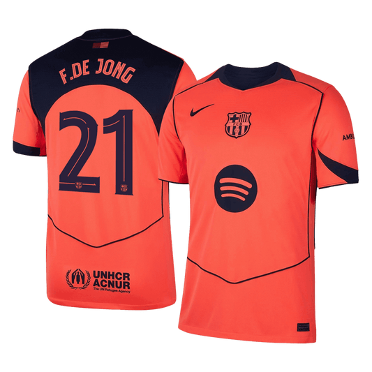 Męska Koszulka Trzecia Wyjazdowa Barcelona F.DE JONG #21 2025/26 - UCL - Topowe Koszulki Pilkarskie Sklep Internetowy