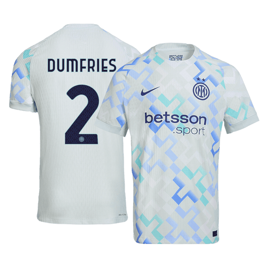 Męska Koszulka Wyjazdowa Inter Milan DUMFRIES #2 Wersja Piłkarska 2025/26 - Slim Fit - Topowe Koszulki Pilkarskie Sklep Internetowy