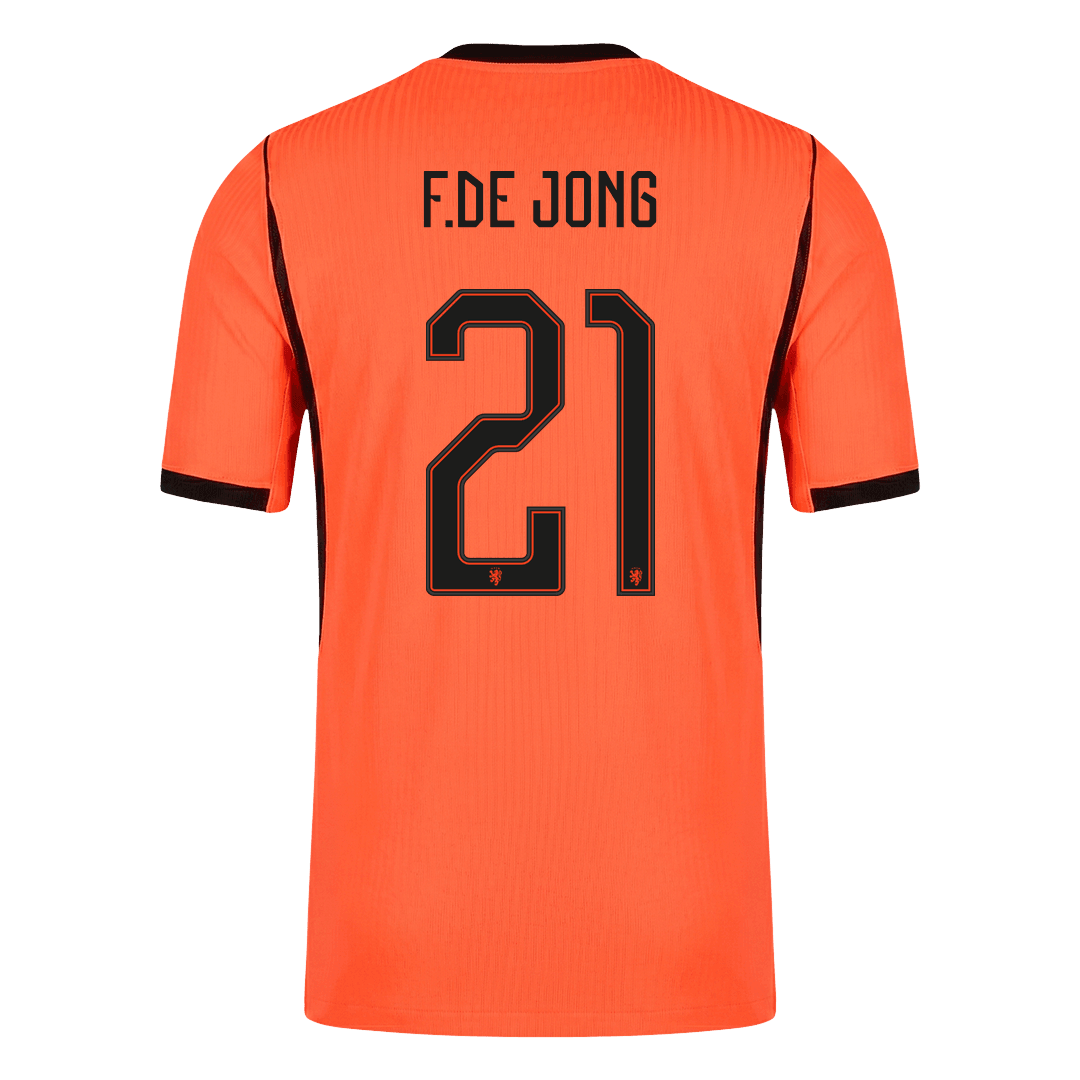 Męska koszulka Holandii domowa F.DE JONG #21 wersja zawodnicza - Mundial 2026