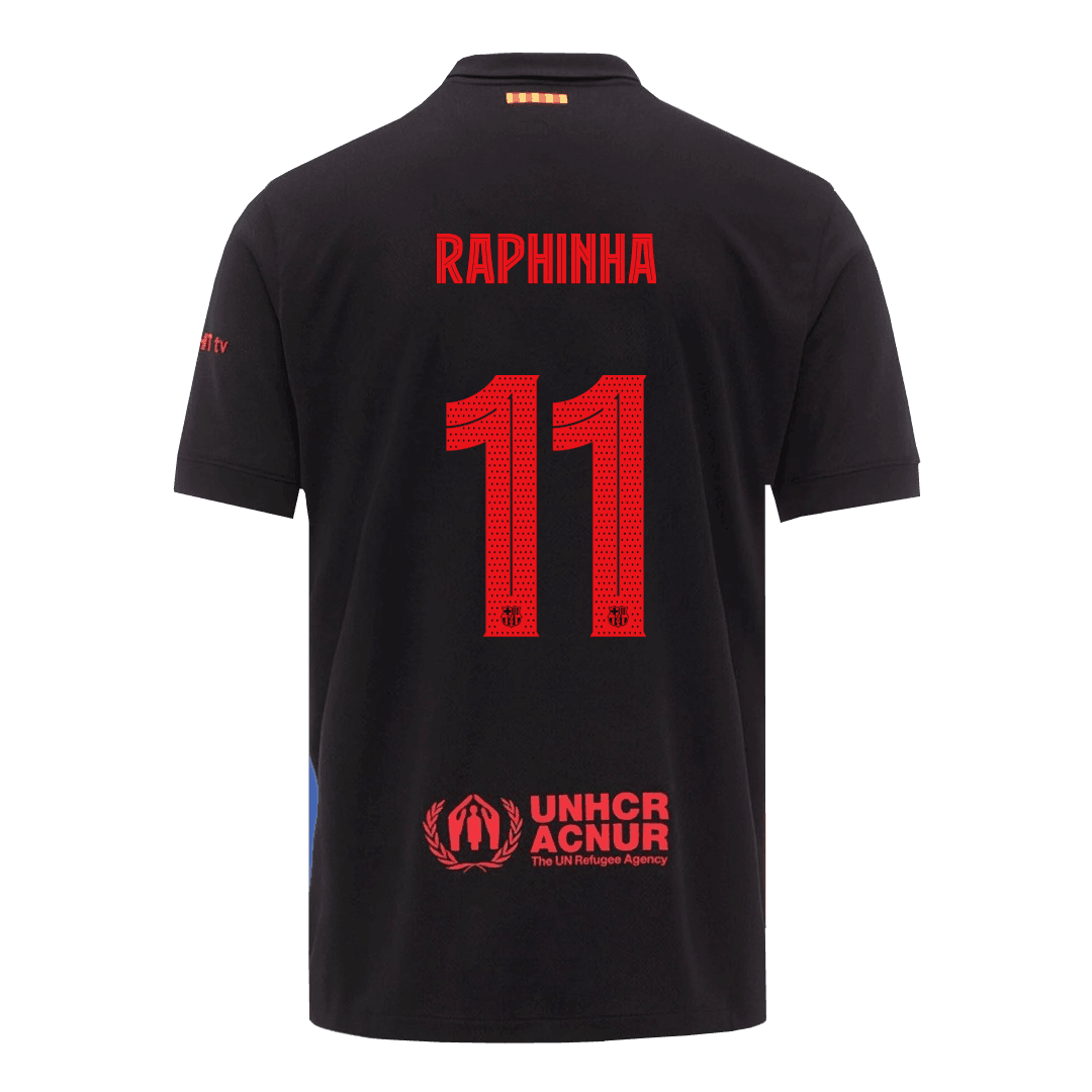 Męska Koszulka Wyjazdowa FC Barcelona RAPHINHA #11 2024/25 - UCL (Spotify Logo Without Text) - Topowe Koszulki Pilkarskie Sklep Internetowy