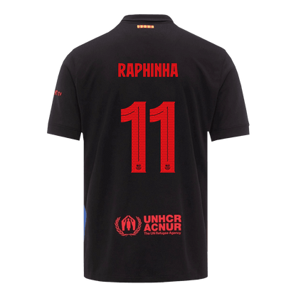 Męska Koszulka Wyjazdowa FC Barcelona RAPHINHA #11 2024/25 - UCL (Spotify Logo Without Text) - Topowe Koszulki Pilkarskie Sklep Internetowy