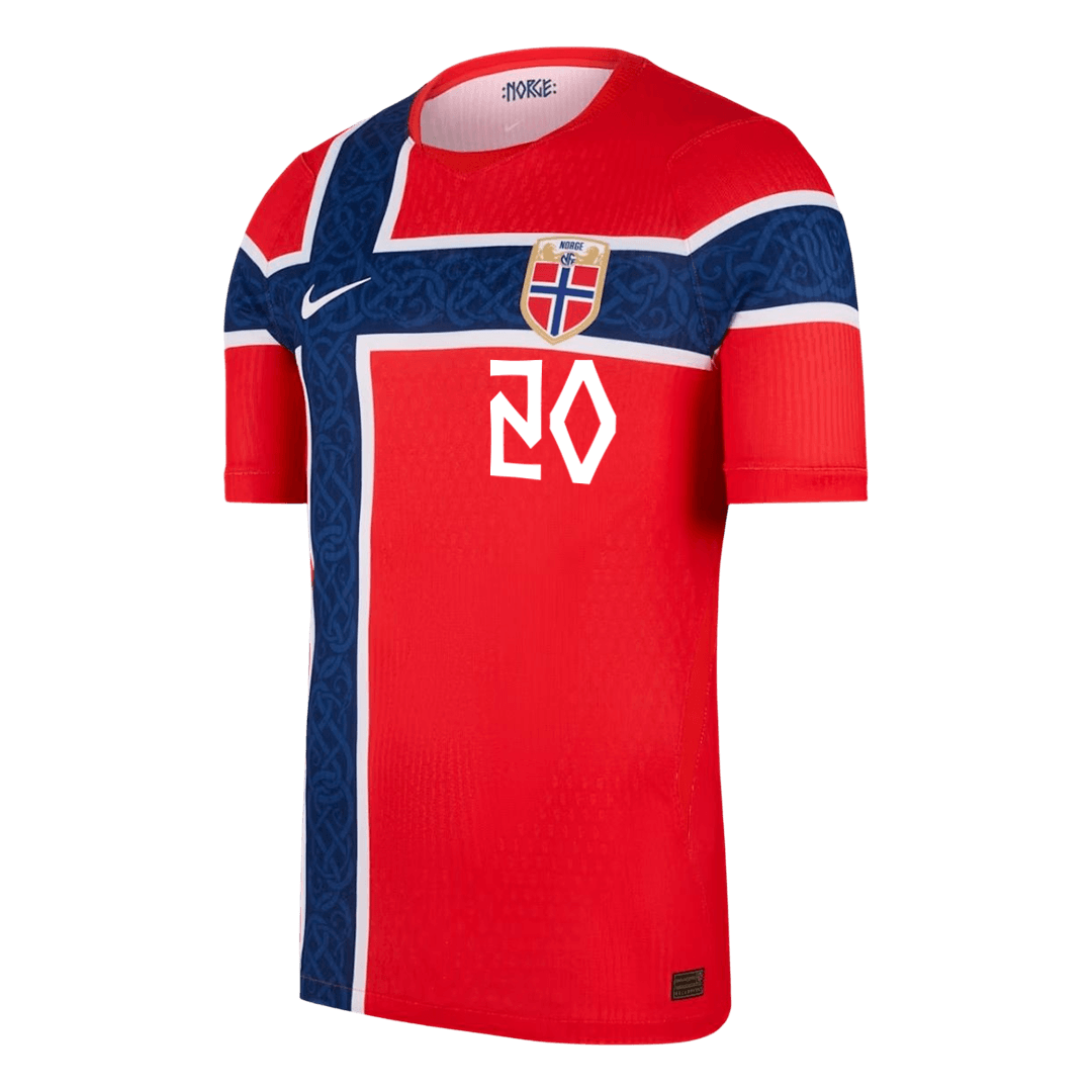 Męska koszulka Norwegii domowa NUSA #20 wersja zawodnicza – Mundial 2026