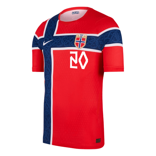 Męska koszulka Norwegii domowa NUSA #20 wersja zawodnicza – Mundial 2026