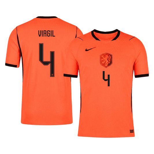 Męska koszulka Holandii domowa VIRGIL #4 wersja zawodnicza - Mundial 2026