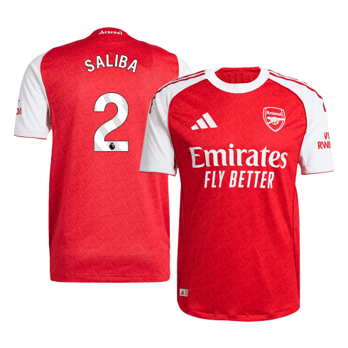 Męska Koszulka Domowa Arsenal SALIBA #2 Wersja Piłkarska 2025/26 - Slim Fit - Topowe Koszulki Pilkarskie Sklep Internetowy