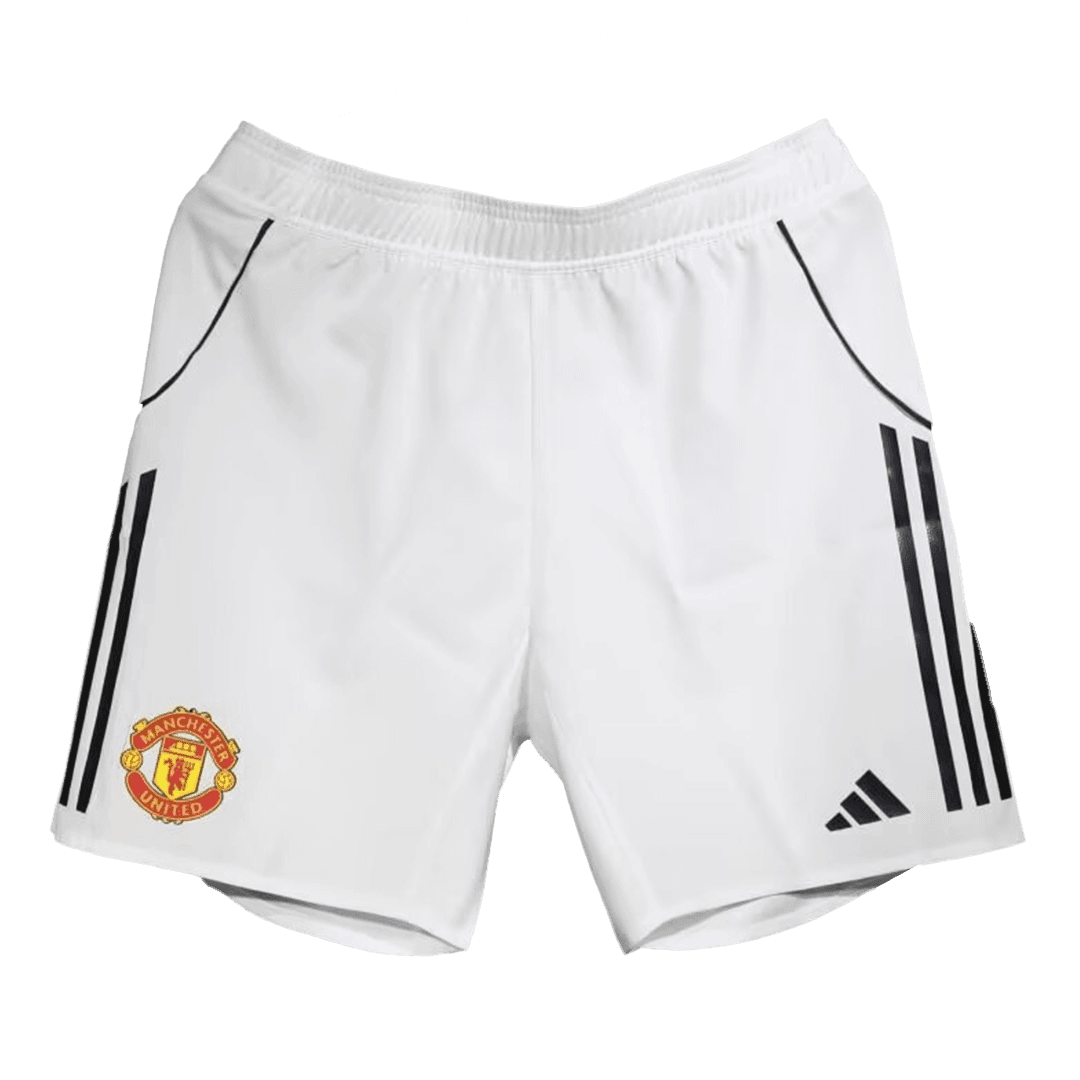 Męskie Spodenki Domowe Manchester United Wersja Piłkarska 25/26 - Topowe Koszulki Pilkarskie Sklep Internetowy