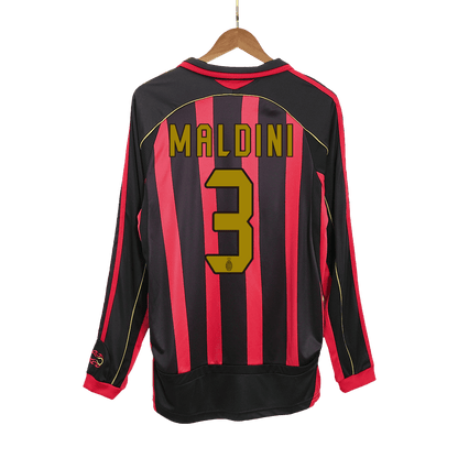 Męska koszulka piłkarska z długim rękawem Retro MALDINI #3 2006/07 AC Milan Home - Topowe Koszulki Pilkarskie Sklep Internetowy