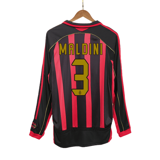 Męska koszulka piłkarska z długim rękawem Retro MALDINI #3 2006/07 AC Milan Home - Topowe Koszulki Pilkarskie Sklep Internetowy