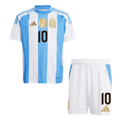 Dziecięcy Zestaw Domowy Argentyna MESSI #10 2024 (Koszulka + Spodenki) - Topowe Koszulki Pilkarskie Sklep Internetowy