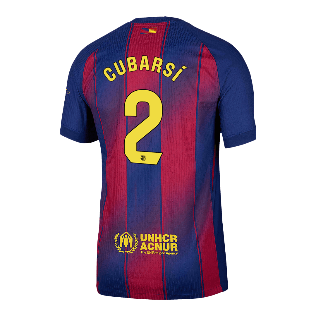 Męska Koszulka Domowa Barcelona CUBARSÍ #2 Wersja Piłkarska 2025/26 - Slim Fit - Topowe Koszulki Pilkarskie Sklep Internetowy