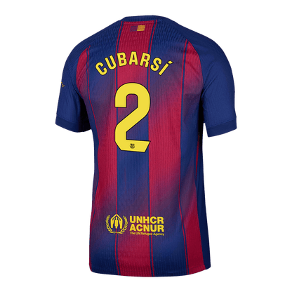 Męska Koszulka Domowa Barcelona CUBARSÍ #2 Wersja Piłkarska 2025/26 - Slim Fit - Topowe Koszulki Pilkarskie Sklep Internetowy