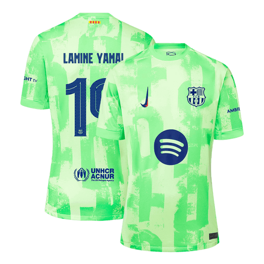 Męska Koszulka Trzecia Wyjazdowa Barcelona LAMINE YAMAL #19 2024/25 - UCL (Spotify Logo Without Text) - Topowe Koszulki Pilkarskie Sklep Internetowy