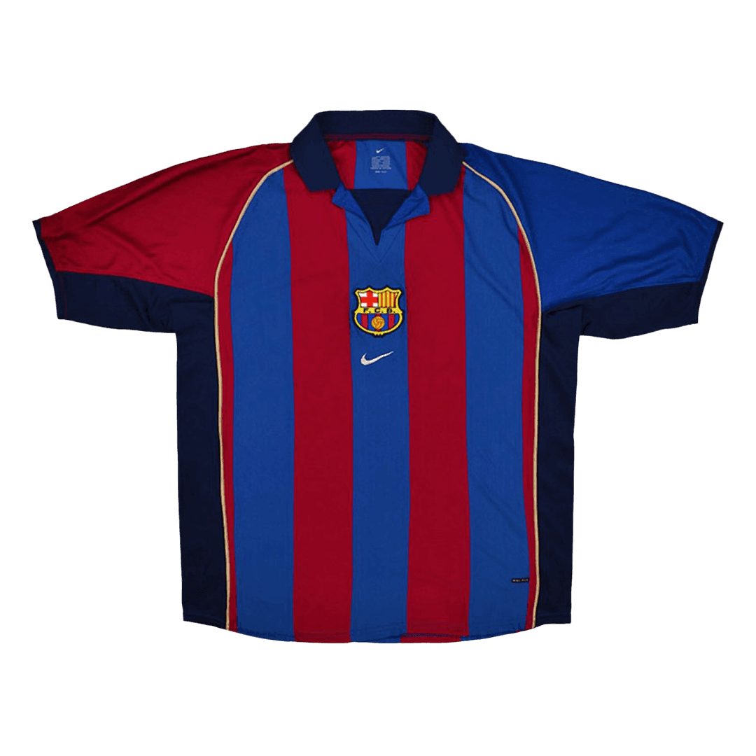 Koszulka Retro Domowa Barcelona RIVALDO #10 2001/02 - Topowe Koszulki Pilkarskie Sklep Internetowy