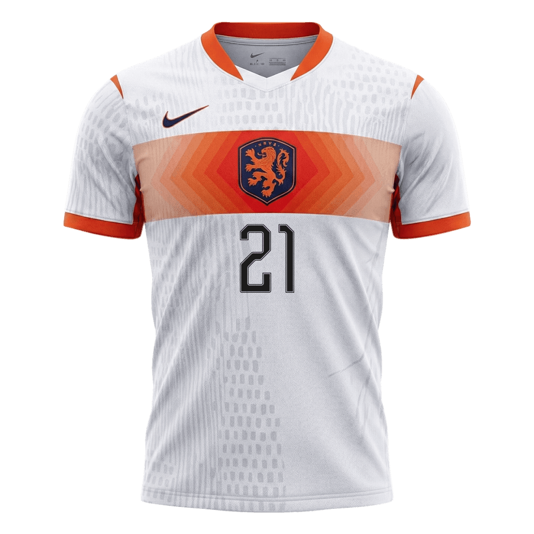Męska koszulka Holandii wyjazdowa F.DE JONG #21 wersja zawodnicza - Mundial 2026