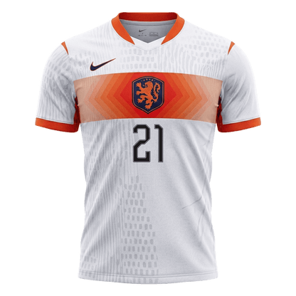 Męska koszulka Holandii wyjazdowa F.DE JONG #21 wersja zawodnicza - Mundial 2026