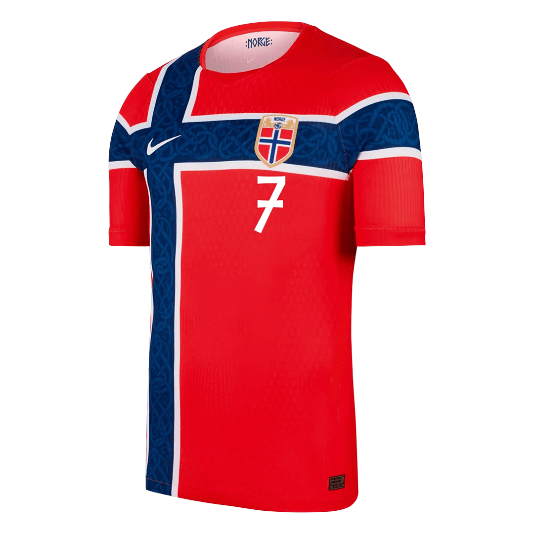 Męska koszulka Norwegii domowa SØRLOTH #7 wersja zawodnicza – Mundial 2026