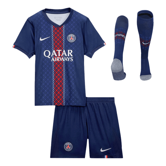 Dziecięcy Zestaw Domowa PSG (Koszulka + Spodenki + Skarpety) 2025/26