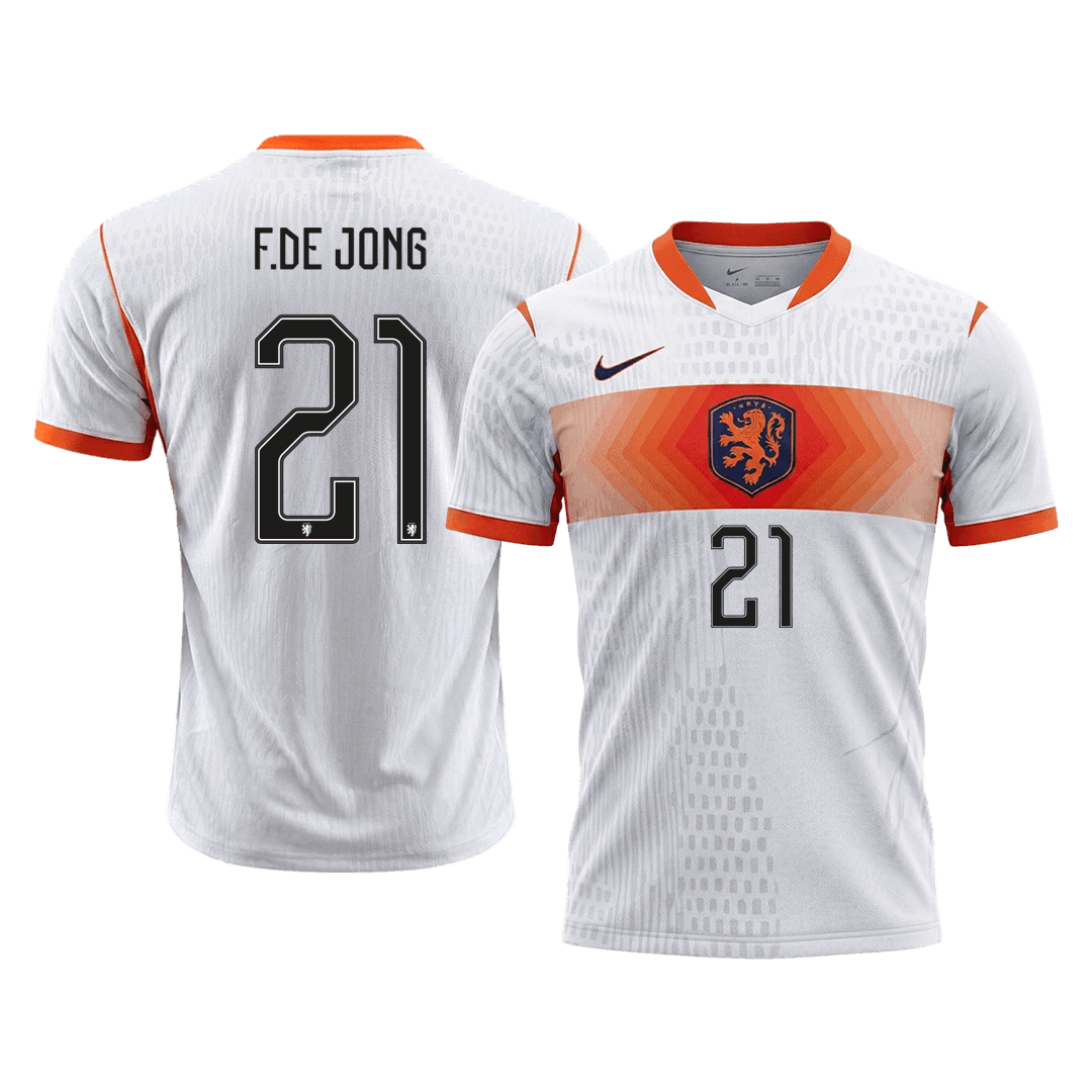 Męska koszulka Holandii wyjazdowa F.DE JONG #21 wersja zawodnicza - Mundial 2026