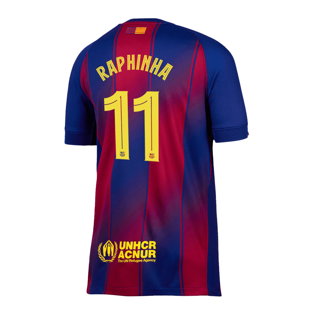 Męska Koszulka Domowa Barcelona RAPHINHA #11 2025/26 - UCL - Topowe Koszulki Pilkarskie Sklep Internetowy