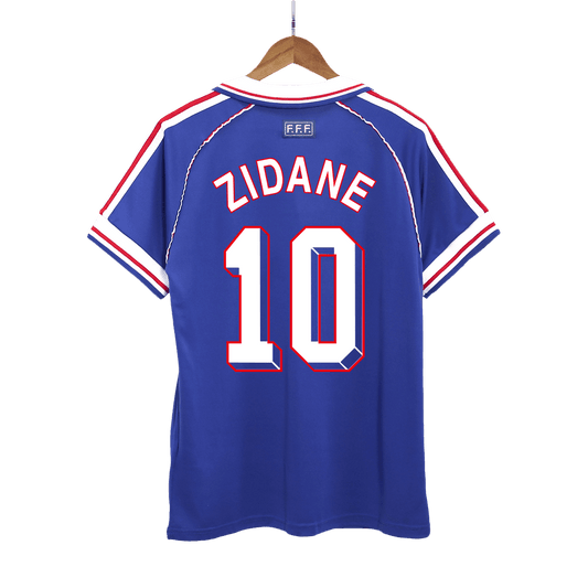 Męska Koszulka Retro Domowa France ZIDANE #10 1998 - World Cup - Topowe Koszulki Pilkarskie Sklep Internetowy