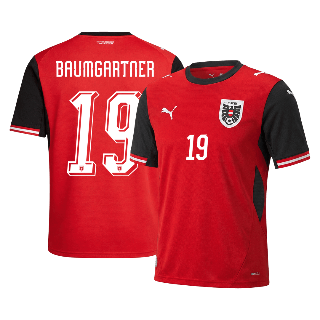 Męska koszulka Austrii domowa BAUMGARTNER #19 – Mundial 2026