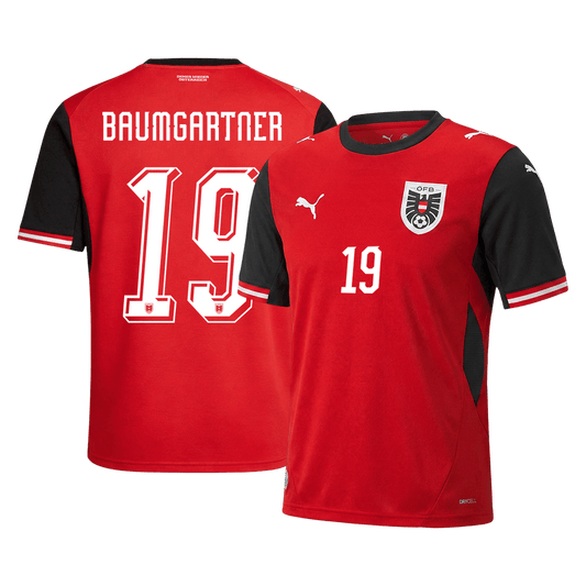 Męska koszulka Austrii domowa BAUMGARTNER #19 – Mundial 2026