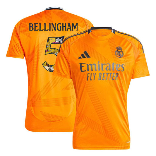 BELLINGHAM #5 Męska koszulka wyjazdowa Real Madrid 2024/25 - Bear Champ Font - Topowe Koszulki Pilkarskie Sklep Internetowy