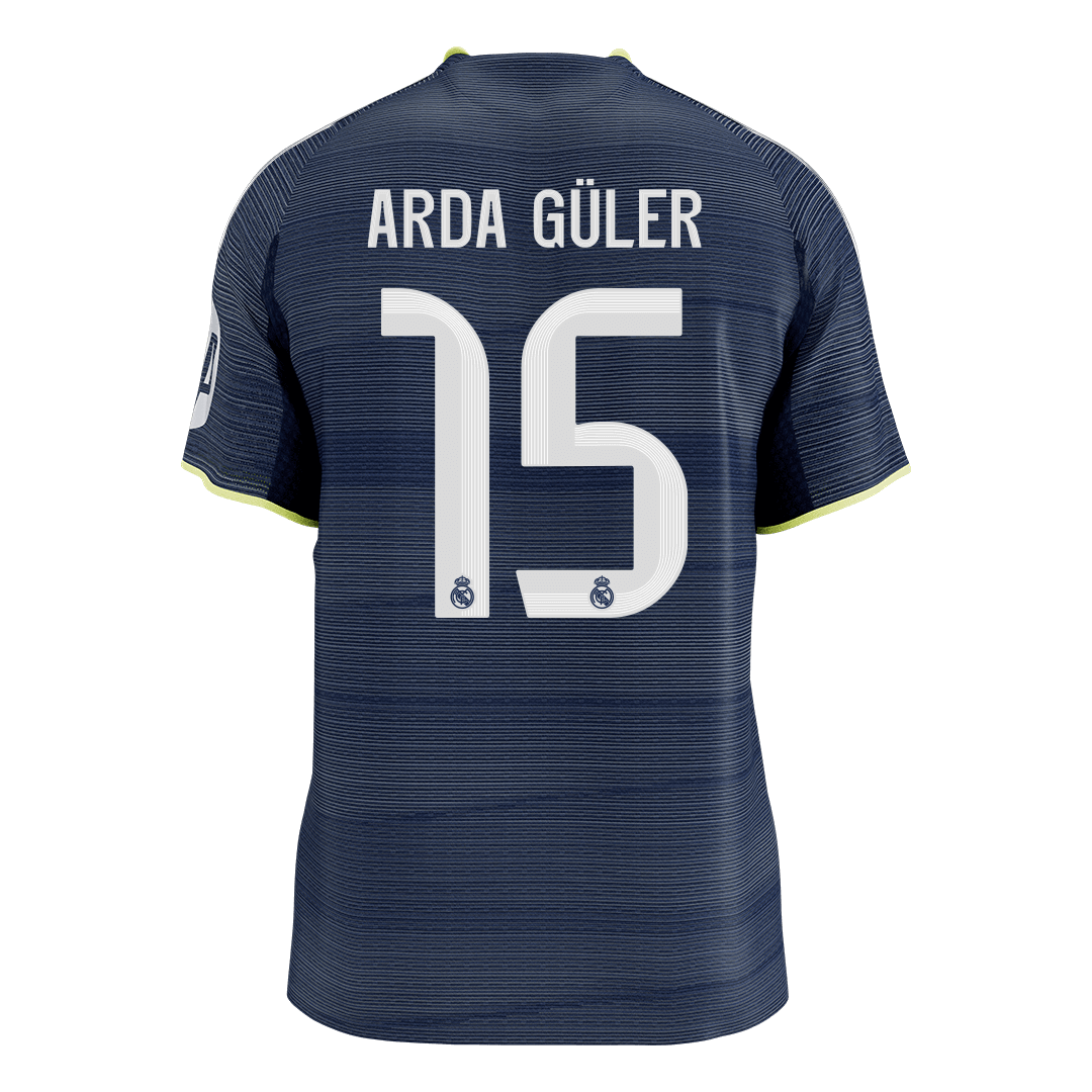 Męska Koszulka Wyjazdowa Real Madrid ARDA GÜLER #15 Wersja Piłkarska 2025/26 - Slim Fit [PREMIUM]