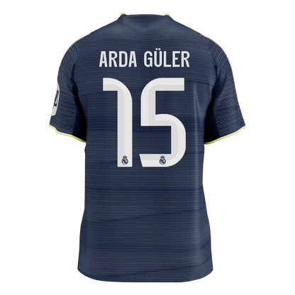 Męska Koszulka Wyjazdowa Real Madrid ARDA GÜLER #15 Wersja Piłkarska 2025/26 - Slim Fit [PREMIUM]