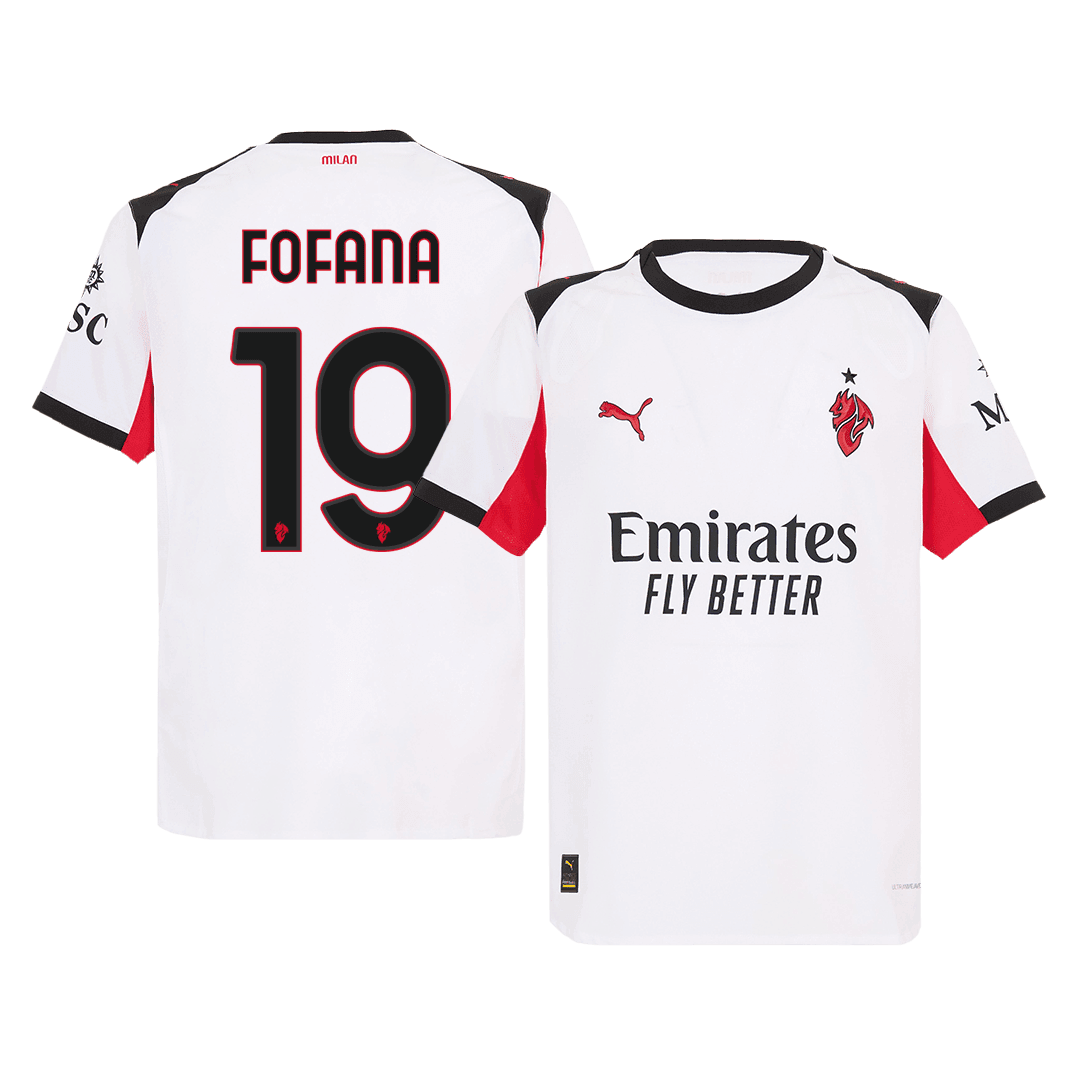Męska Koszulka Wyjazdowa AC Milan FOFANA #19 Wersja Piłkarska 2025/26 - Slim Fit - Topowe Koszulki Pilkarskie Sklep Internetowy