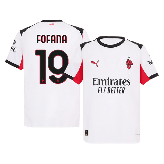 Męska Koszulka Wyjazdowa AC Milan FOFANA #19 Wersja Piłkarska 2025/26 - Slim Fit - Topowe Koszulki Pilkarskie Sklep Internetowy