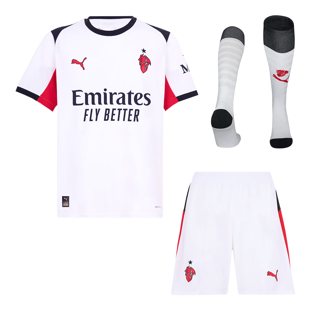 Męski Zestaw Wyjazdowa AC Milan (Koszulka + Spodenki + Skarpety) 2025/26