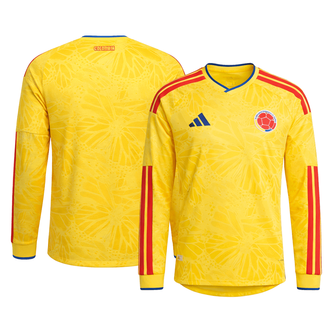 Męska Koszulka Domowa Colombia 2026 z Długim Rękawem - World Cup
