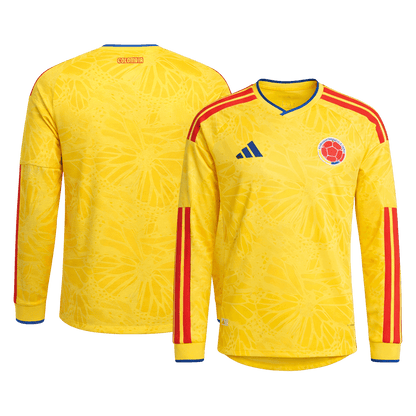 Męska Koszulka Domowa Colombia 2026 z Długim Rękawem - World Cup