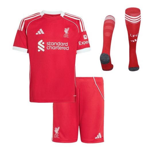 Dziecięcy Zestaw Domowa Liverpool (Koszulka + Spodenki + Skarpety) 2025/26