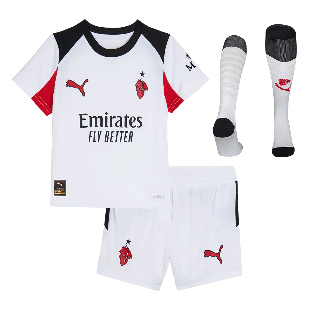 Dziecięcy Zestaw Wyjazdowa AC Milan (Koszulka + Spodenki + Skarpety) 2025/26
