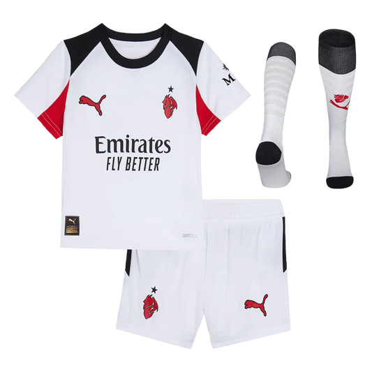 Dziecięcy Zestaw Wyjazdowa AC Milan (Koszulka + Spodenki + Skarpety) 2025/26