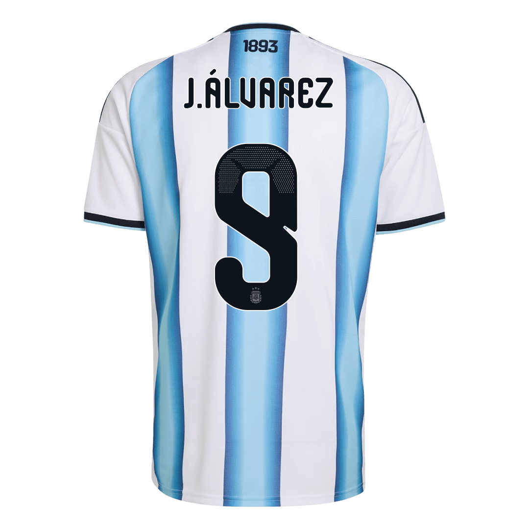 Męska Koszulka Domowa Argentina J.ÁLVAREZ #9 World Cup 2026