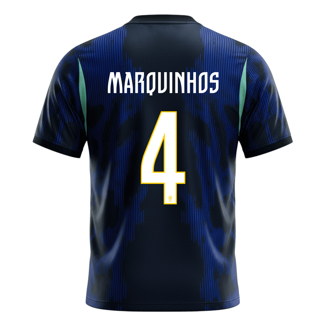Męska koszulka Brazylii wyjazdowa MARQUINHOS #4 - Mundial 2026