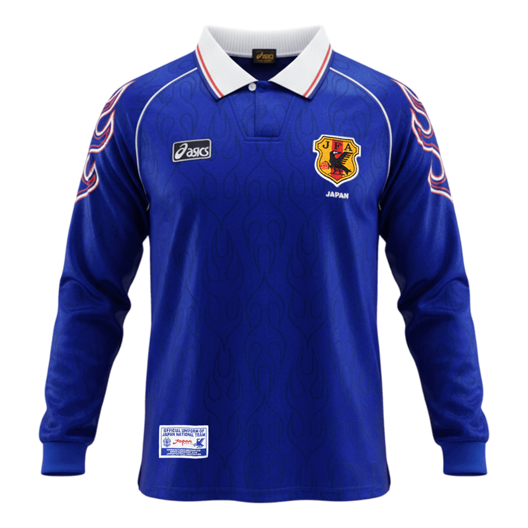 Męska Koszulka Retro Domowa Japan 1998 z Długim Rękawem - World Cup