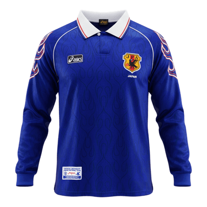 Męska Koszulka Retro Domowa Japan 1998 z Długim Rękawem - World Cup