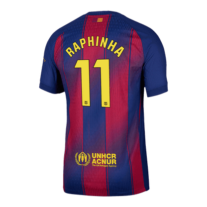 Męska Koszulka Domowa Barcelona RAPHINHA #11 Wersja Piłkarska 2025/26 - Slim Fit - Topowe Koszulki Pilkarskie Sklep Internetowy